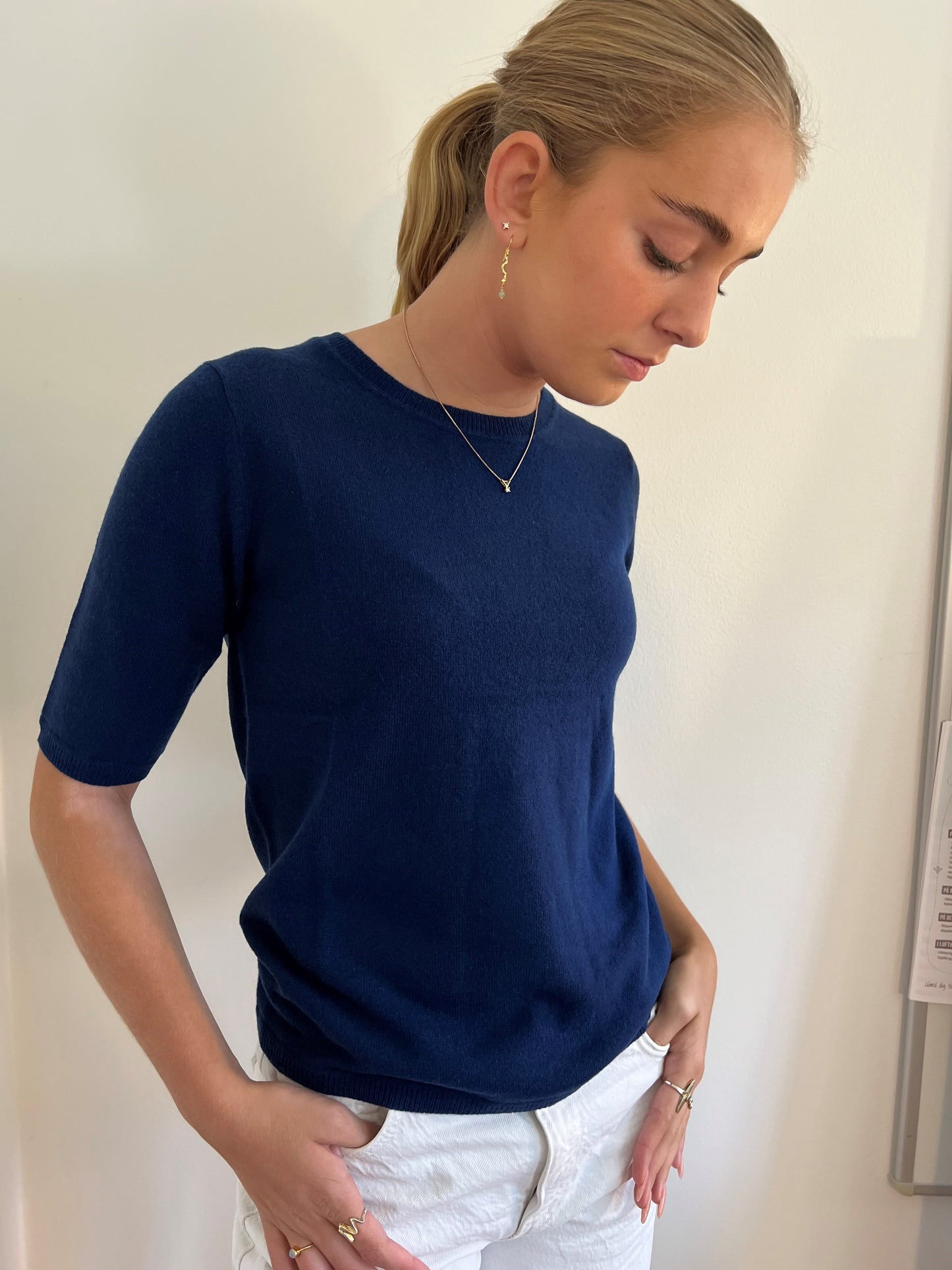 Belinda - 100% cashmere, Navy