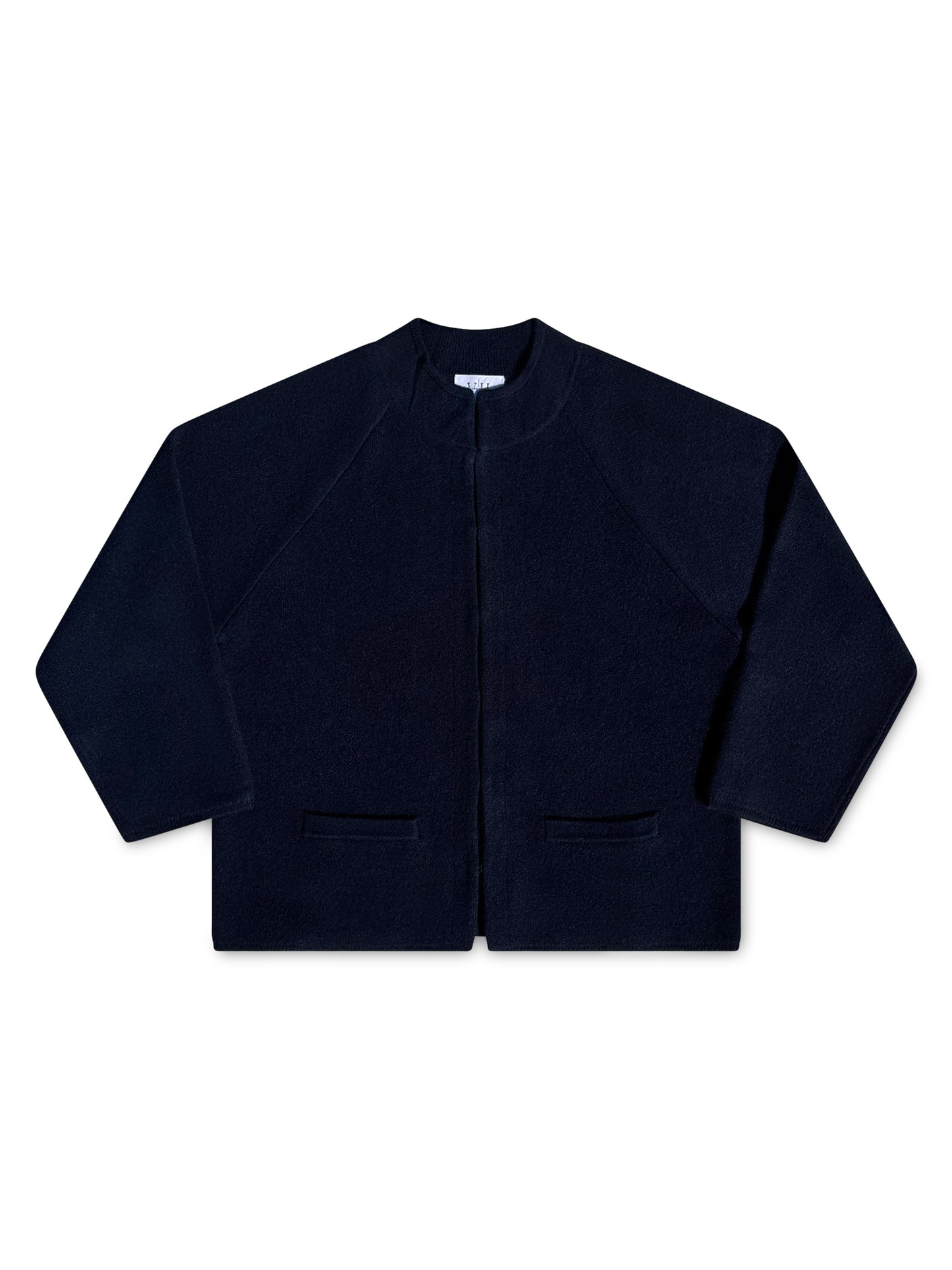 Iben Cardigan - uld & cashmere, dobbelt strikket, Navy